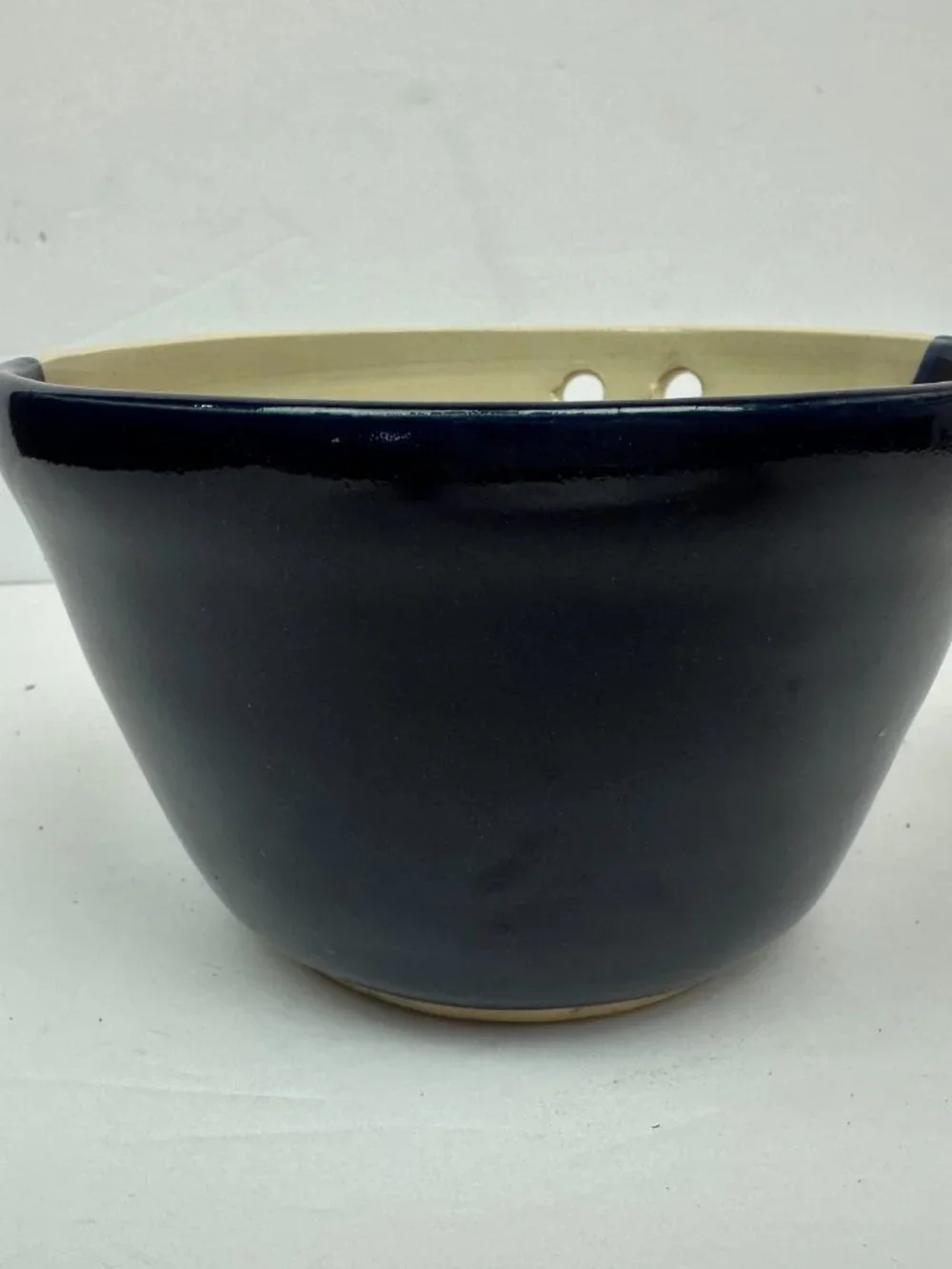 🫐 Set of 2 Amber Odom Handmade Ceramic Berry Bowls Pottery Colanders Blue Ridge
